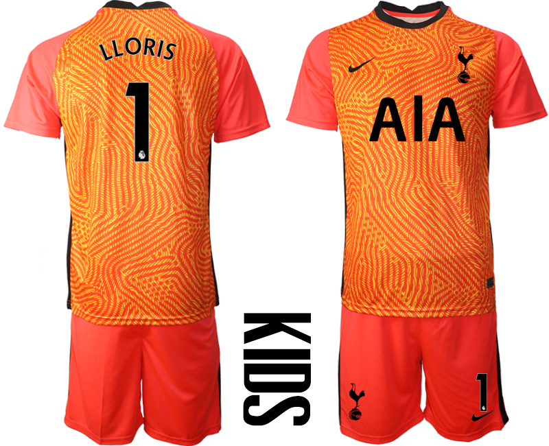2021 Tottenham Hotspur red goalkeeper youth #1 soccer jerseys->youth soccer jersey->Youth Jersey